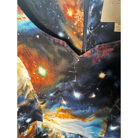 Modcloth Women's Blue Sleeveless Galaxy Universe Skater Dress Size Medium - Picture 5 of 9